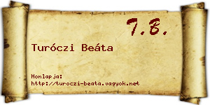 Turóczi Beáta névjegykártya