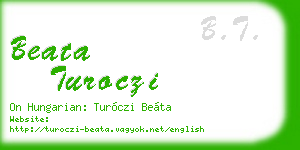 beata turoczi business card
